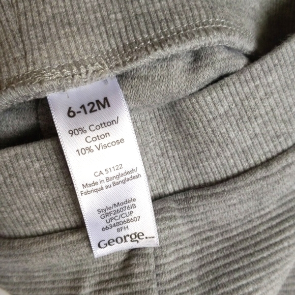 george gray neutral ribbed joggers pants 6-12 months baby - Picture 4 of 5